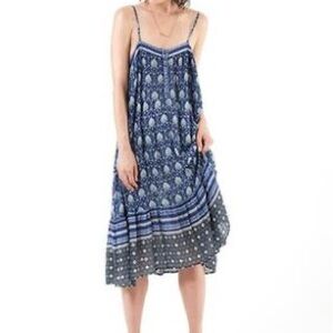 Spell oracle spaghetti strap dress MSRP ~$300 Sleeveless Blue Printed Midi Dress
